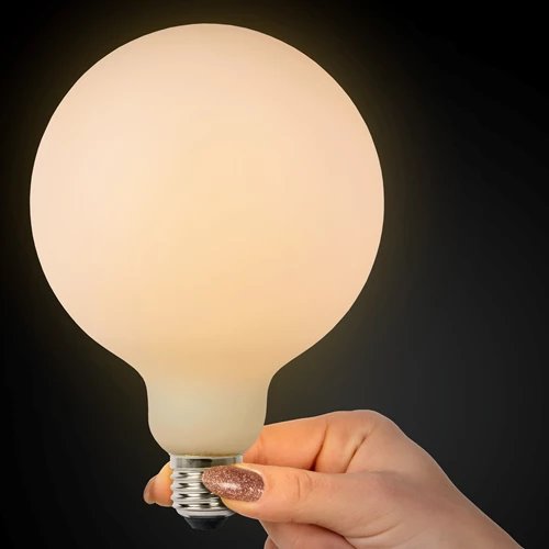 Lucide G125 - Filament bulb - Ø 12,5 cm- LED 3 StepDim - E27 - 1x8W 2700K - Opal - atmosphere 1